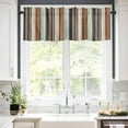 thumbnail image 5 of Vintage Stripes Valances for Windows Brown Orange Blue Striped Retro Lines Rod Pocket Curtain Valance Window Treatment Short Curtains for Kitchen Living Room, 42"x12", 5 of 5