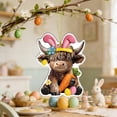 thumbnail image 5 of Wooowa Easter Acrylic Highland Cow Pendant, Creative Small Hanging Figurine, Holiday Decor for Door Window Garden, 5 of 7