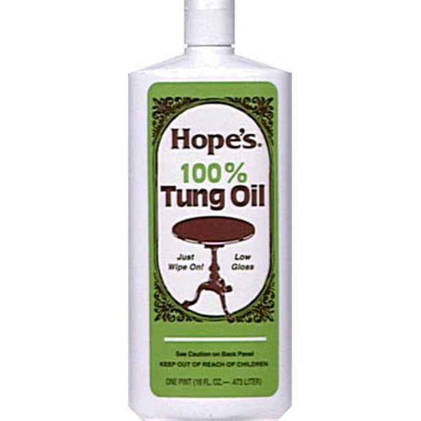 Hope's Pure Tung Oil, Waterproof Natural Wood Finish and Sealer, 16 Fl