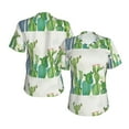 thumbnail image 3 of Yiaed Cartoon Cactus Print Women's T Shirt V-Neck Short Sleeve Shirt Casual Breathable Tee Summer Tops-3X-Large, 3 of 5