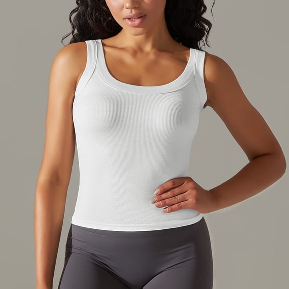 Vedolay Tank Top For Women Tank Tops for Women V Neck Silk Summer Satin Sleeveless Blouse Basic Camisole Shirts,White S