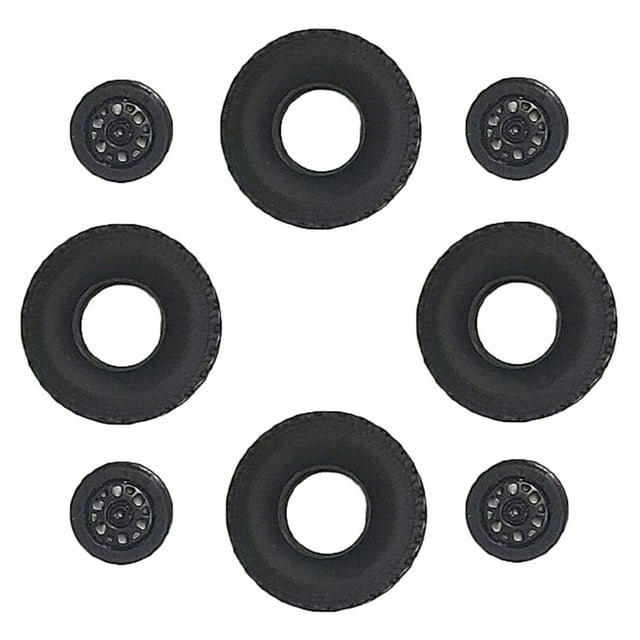 eje de rueda de neumáticos de camión rc RC 1:16 todoterreno coche neumático y Llanta de negro con esponja insertos paquete de 4 - Rueda de Neumáticos Llantas