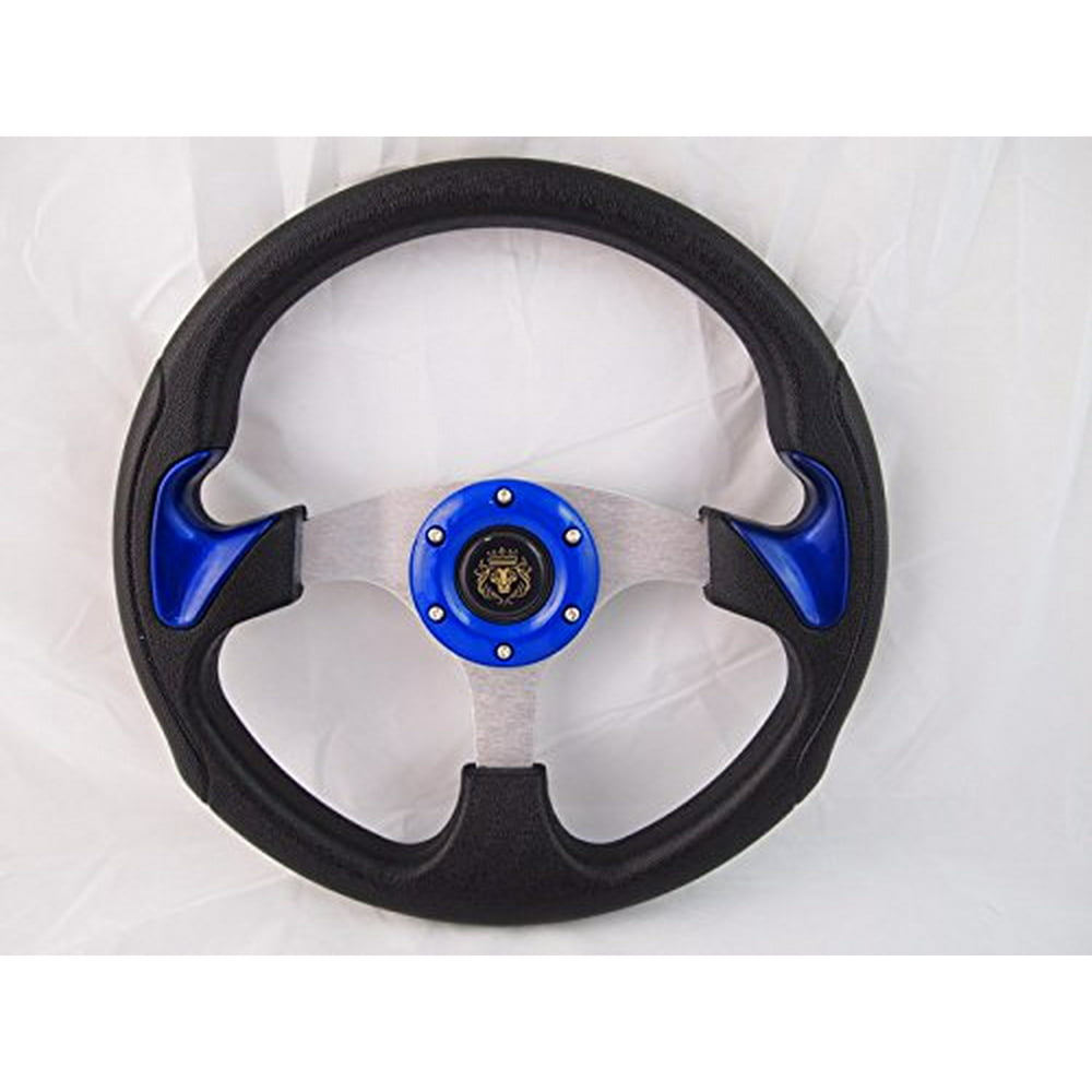 New World Motoring Blue Steering Wheel with Adapter for Ezgo POLARIS