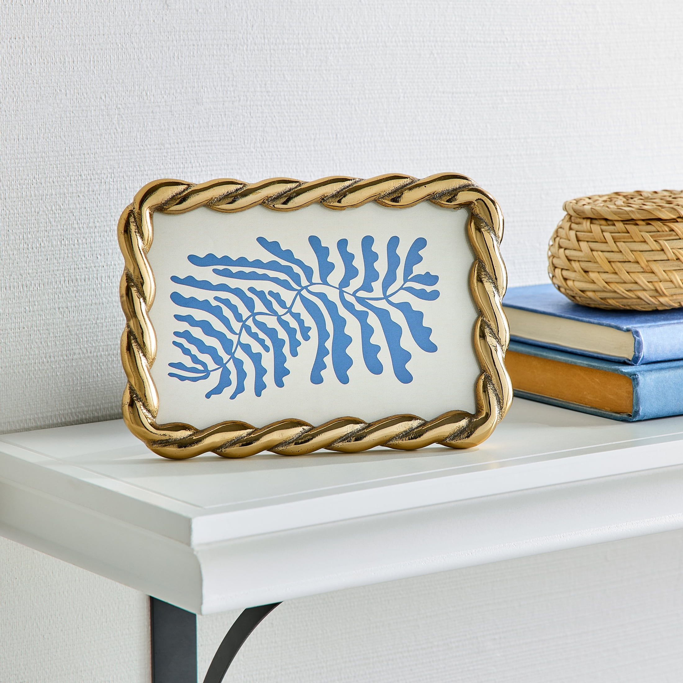 Better Homes & Gardens 4x6 Picture Frame – Gold Rope Metal Tabletop Photo Frame