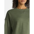 thumbnail image 4 of Time and Tru Women’s Ribbed Panel Sweatshirt with Long Sleeves, Sizes XS-XXXL, 4 of 5