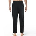 thumbnail image 4 of AherBiu Mens Linen Pants Drawstring Elastic Waisted Straight Leg Trousers Causal Loose Summer Fall Beach Pants, 4 of 8
