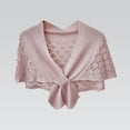 thumbnail image 3 of Shawl Wraps for Women! Comdrip Thin Fashionable and Versatile Women's Hollow Knitted Short Shawl Knitted Shawl Pink One Size, 3 of 8