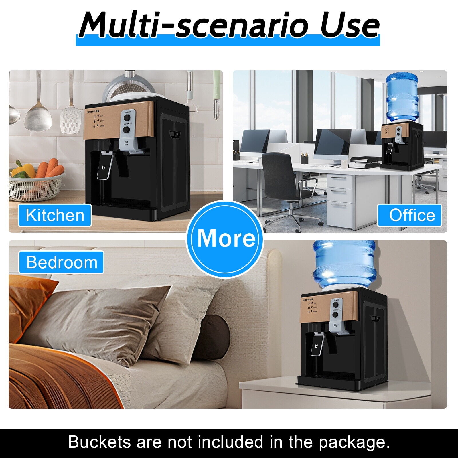 Top Loading Countertop Water Dispenser - Electric Hot & Cold Water Cooler Machine, 110v/60hz For Commercial and Home Use (550ml)
