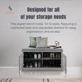 thumbnail image 2 of Sturdis Modern Cushioned Shoe Storage Bench with Adjustable Shelves, Gray, 2 of 12