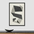 thumbnail image 4 of PixonSign Framed Canvas Print Wall Art Mid-Century Gray & White Geometric Line Pattern Abstract Shapes Illustrations Modern Art Decorative Minimal for Living Room, Bedroom, Office - 24"x36" Black, 4 of 5