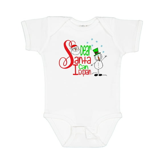 Inktastic Dear Santa I Can Explain Cute Snowman and Snowflakes Boys or Girls Baby Bodysuit