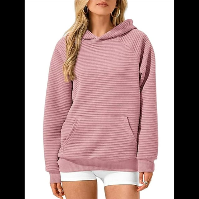 Sudadera con Capucha para Mujer, de Forro Extragrande, de Larga, Cómoda e Informal, Estilo Otoño 2025, Y2K Rosa L