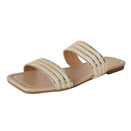 

VerPetridure White Sandals Women Women s Flat Shoes Ladies Beach Sandals Summer Non-Slip Causal Slippers