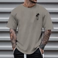 thumbnail image 2 of Mens T Shirts Casual Quarter Sleeve Big and Tall Summer Beach Tops Trendy Solid Color Round Neck Casual Summer Vacation Basic Streetwear, 2 of 5