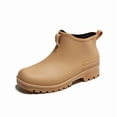 thumbnail image 4 of Women’s Flat Heel Waterproof PVC Ankle Rain Boots, Non-Slip Slip On Short Rubber Footwear for Garden, Kitchen & Outdoor Working Khaki 8, 4 of 7