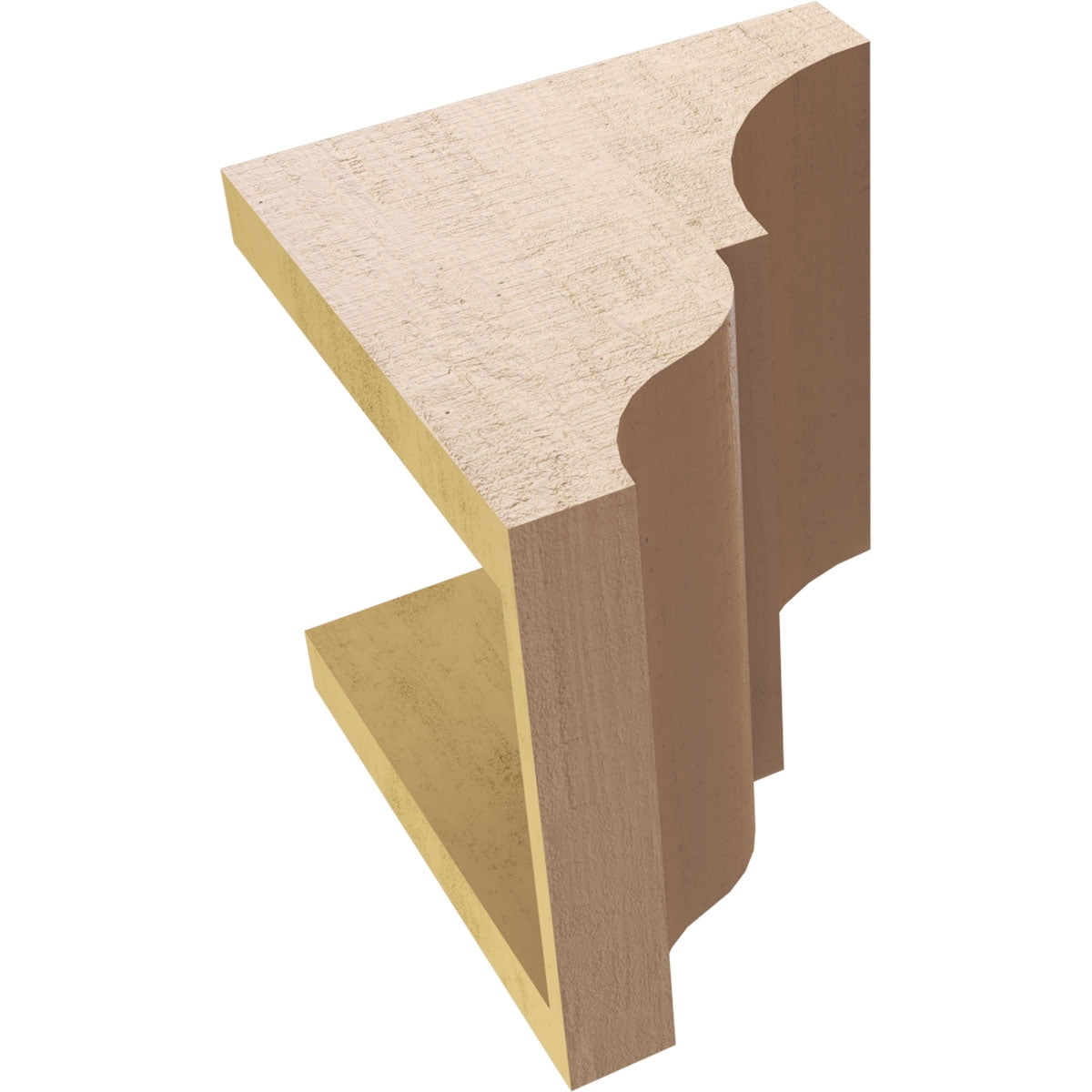 8"W x 8"D x 8"H Wide Asheboro Rough Cedar Woodgrain TimberThane Corbel, Primed Tan