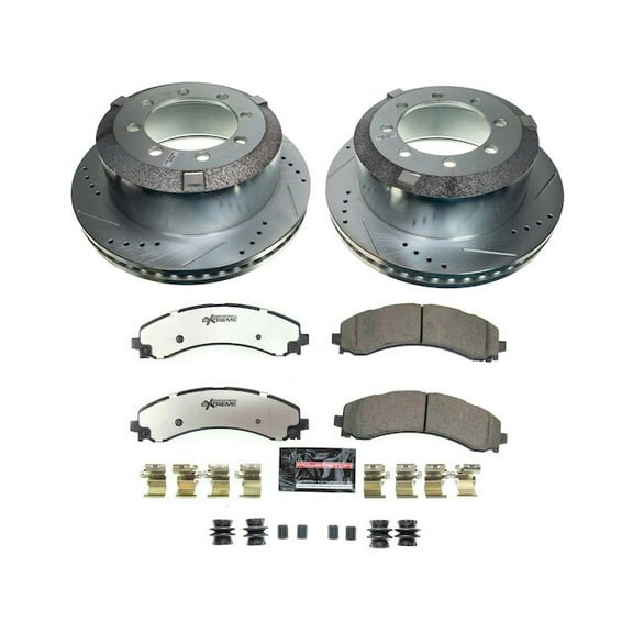 Rear Brake Pad and Rotor Kit - Compatible with 2019 - 2024 Ram 3500 - Power Stop