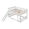 thumbnail image 4 of Hassch Full over Full Wooden Bunk Bed with Slide and Ladder, White, 4 of 9
