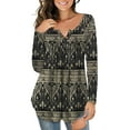 thumbnail image 3 of FOLUNSI Womens Plus Size Long Sleeve Tunic Tops Casual Floral Henley Shirts M-4X, 3 of 8