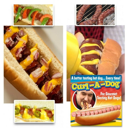 2 Curl-A-Dog Spiral Hot Dog Slicers BBQ Grilling Sausage Cooking Camping