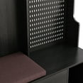 thumbnail image 6 of Hall Tree with Bench & Shoe Storage, 3-in-1 Entryway Organizer with 2 Drawers, Open Shelves & DIY Pegboard, Removable Linen Cushion & Coat Rack for Hallway, Living Room, Balck, 6 of 9