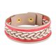 thumbnail image 1 of Pulsera de mujer hecha a mano, accesorio, brazalete trenzado multicapa rojo con hebilla de presión, 1 of 3