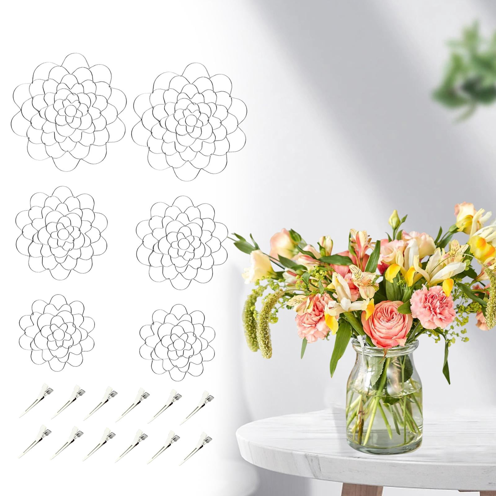perfeclan Flower Arrangement Holder Floral Grid Floral Insert Lid Flower Flower Arranging Tool for Tabletop Floral Photo Prop 4 5 6inch 2 Pieces