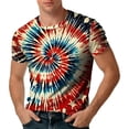 thumbnail image 6 of JAJAHO Men's Short Sleeve T Shirt Tie Dye Crew Neck Comfortable Breathable Graphic Tee Casual Daily Wear Summer Outfits Leisure Tops, 6 of 8