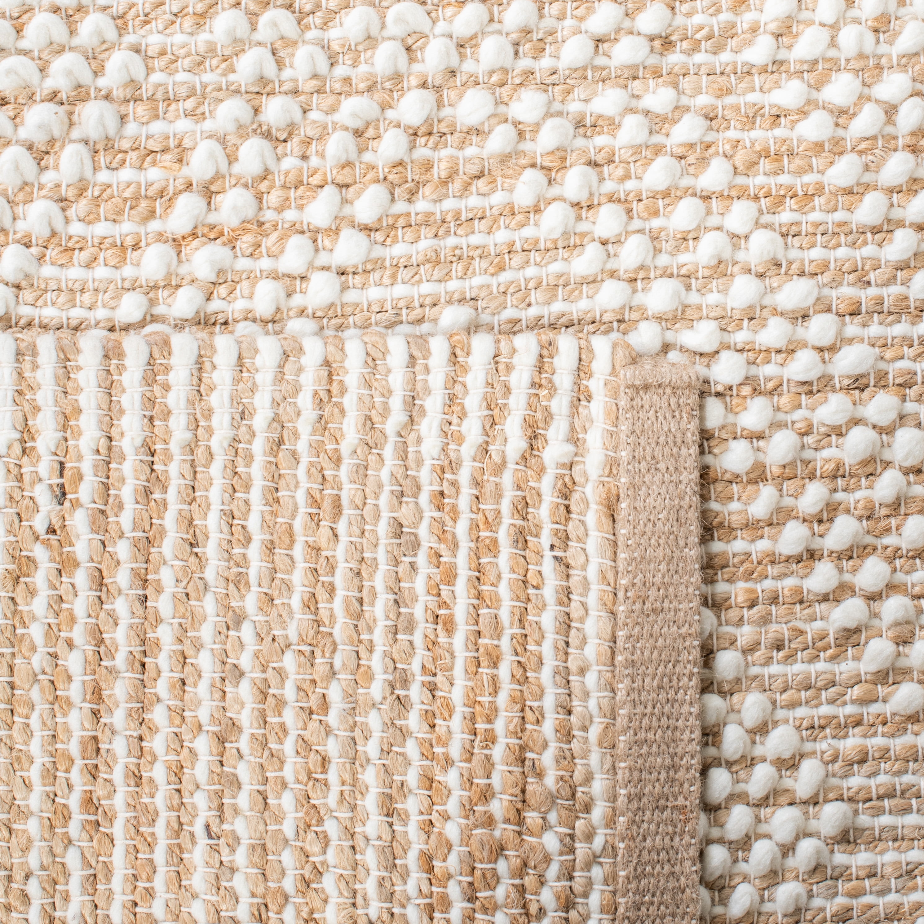 SAFAVIEH Natura Alden Diamond Area Rug, Natural/Ivory, 6' x 6' Square