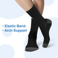 thumbnail image 3 of 10 Pairs Men's Moisture Control Crew Socks, DISEN Cushioned Athletic Work Boot Socks, Size 7-11.5, Black/White, 3 of 7
