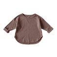 thumbnail image 2 of UACY Boys Long Sleeve T-Shirt Toddler Baby Solid Shirt Kids Cotton Pullover Tee Tops (Brick Red, 5-6 Years), 2 of 8