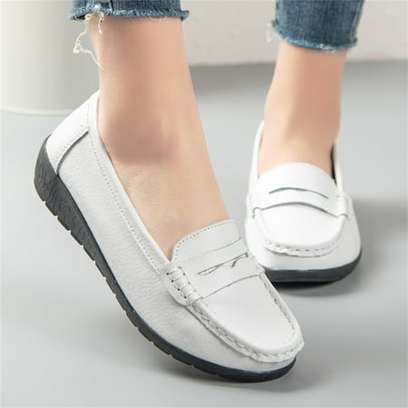 

fzm women shoes ladies casual shoes flat heel sole overfoot comfort solid color single shoes loafers casual shoes