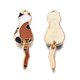 thumbnail image 1 of 100pc Eco-Friendly Alloy Enamel Pendants Cadmium Free & Lead Free & Nickel Free Light Gold Cat Sienna 35x10x1.5mm Hole: 1.6mm, 1 of 4