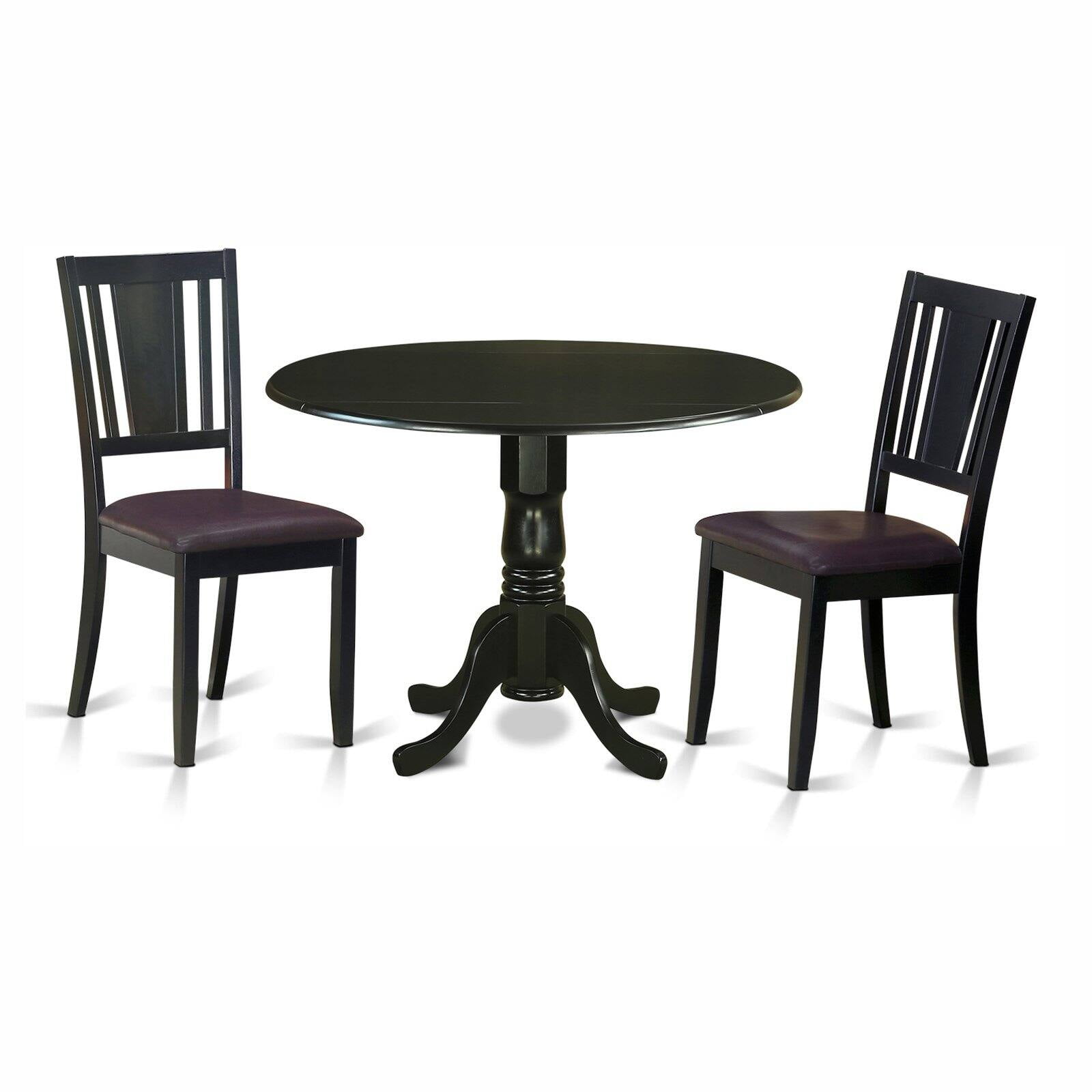 East West Furniture Dublin 3 Piece Drop Leaf Dining Table Set with