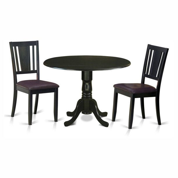 East West Furniture Dublin 3 Piece Drop Leaf Dining Table Set with