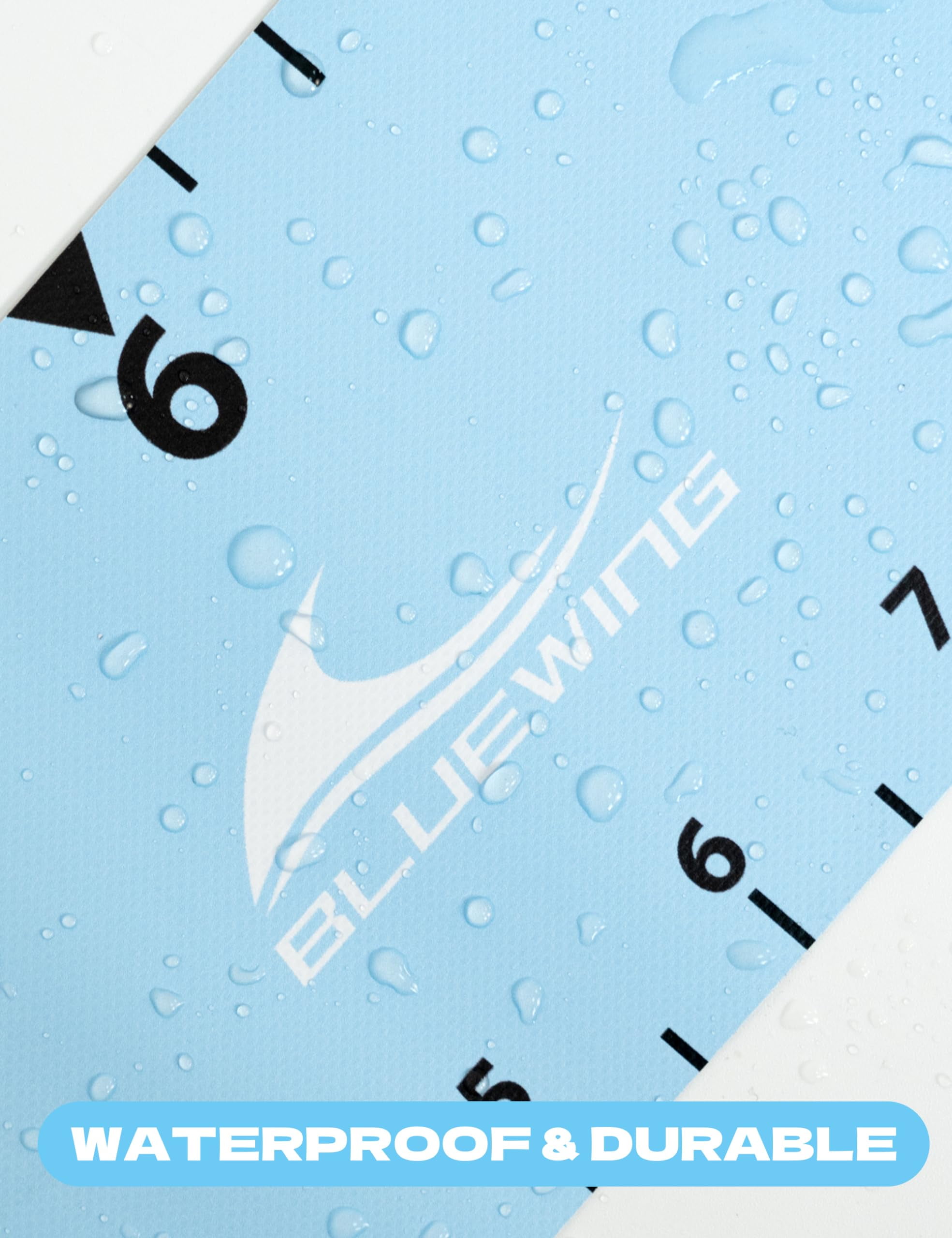 BLUEWING 96" Fishing Ruler Portable Roll Up Fishing Ruler Folding Fish Measuring Tape with Bump Board Waterproof Fishing Measurement Tool