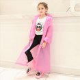 thumbnail image 2 of Hooded Transparent Raincoat Girl Boys Rain Coat Hooded Outdoors Clear Waterproof Kids Toddler Children's Rainwear Protective Covers,Pink,ONESIZE, 2 of 5