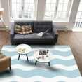 thumbnail image 4 of Striped Area Rug 4'x6' Skyblue Sea Wave Ripple Stripe Washable Area Rugs Non Shedding Floor Carpet Rubber Backing Non-Slip Indoor Mats for Living Room Bedroom Kitchen, 4 of 8