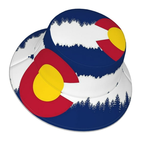 Colorado Snow Mountain Bucket Hat With Reflective Stripe Beach Sun Fishing Hat Reversible For Men Women