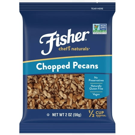 FISHER Chef's Naturals Chopped Pecans, 2 oz, Naturally Gluten Free, No Preservatives, Non-GMO