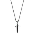 thumbnail image 2 of Brilliance Fine Women's Jewelry Stainless Steel IP Black Plated Simulated Diamond Dagger Pendant Necklace, 22" Chain, 2 of 3