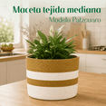 thumbnail image 2 of Planterist Maceta Tejida Mediana Autorregable - Moderna Decorativa - Ideal para salas, recámaras, comedores, oficinas, baños y más - Hecha de cuerda de algodón (Patzcuaro), 2 of 9