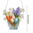 thumbnail image 3 of Easter Flower Egg Stained Acrylic Style Window Hanging Ornament, Farmhouse Suncatcher Decor with Metal Chain for Home Window Garden Spring Gift, 3 of 5