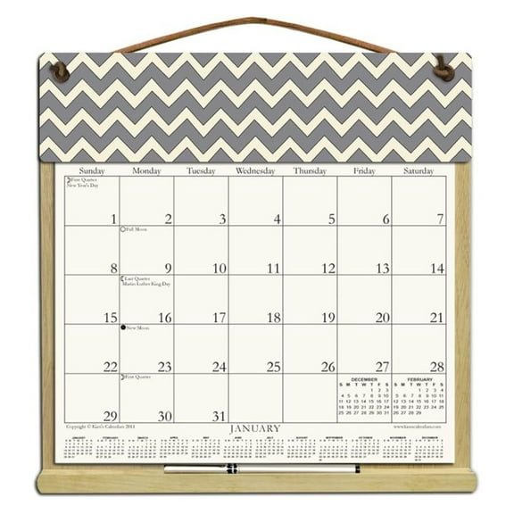 Wooden Refillable Calendar Holder Filled with The Rest of 2025 and 2026 calendars and Includes an Order Form Page for 2027-GRAY
