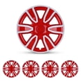 thumbnail image 6 of 14" Set of 4 Wheel Covers Snap on Hubcaps Full Hub Caps Fit R14 Tire & Steel Rim (4 Pack)-White Lacquer & Red Lacquer, 6 of 12