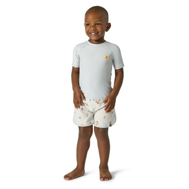 Modern Moments by Gerber Toddler Boy Long Sleeve Rashguard and Dolphin Short, 2-Piece, Sizes 12M - 5T