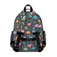 thumbnail image 3 of Colorful Dinosaur and Floral Pattern Cute School Backpack Bag for School with Padded Back and Adjustable Shoulder Straps 15.25"x11.5"x5.25", 3 of 5