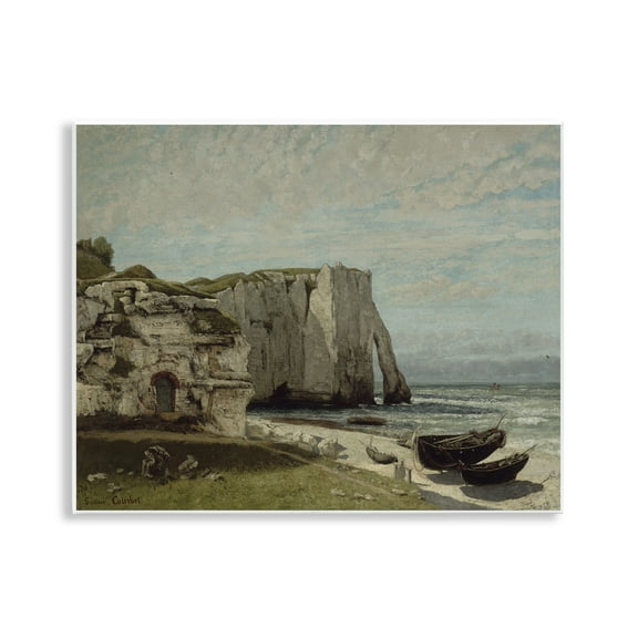 Stupell Industries Classical Cliffs After Strom Landscape & Nature Painting Unframed Art Print Wall Art, 14 x 11
