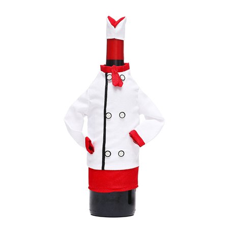 

XINYTEC Christmas for Creative Wine Bottle Cover Bag Decorative Funny Mini Chef Clothes Hat Champagne Bottle Sleeve Wrap Restaurant Bar Holiday Party Gifts