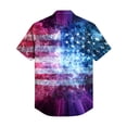 thumbnail image 4 of Hogleaql Men's 250 Anniversary Usa Shirts 4th Of July American Flag Print Short Sleeve Patriotic Shirts Collared Button Down Fashion Beach Casual Outfits Vermilion XL, 4 of 6